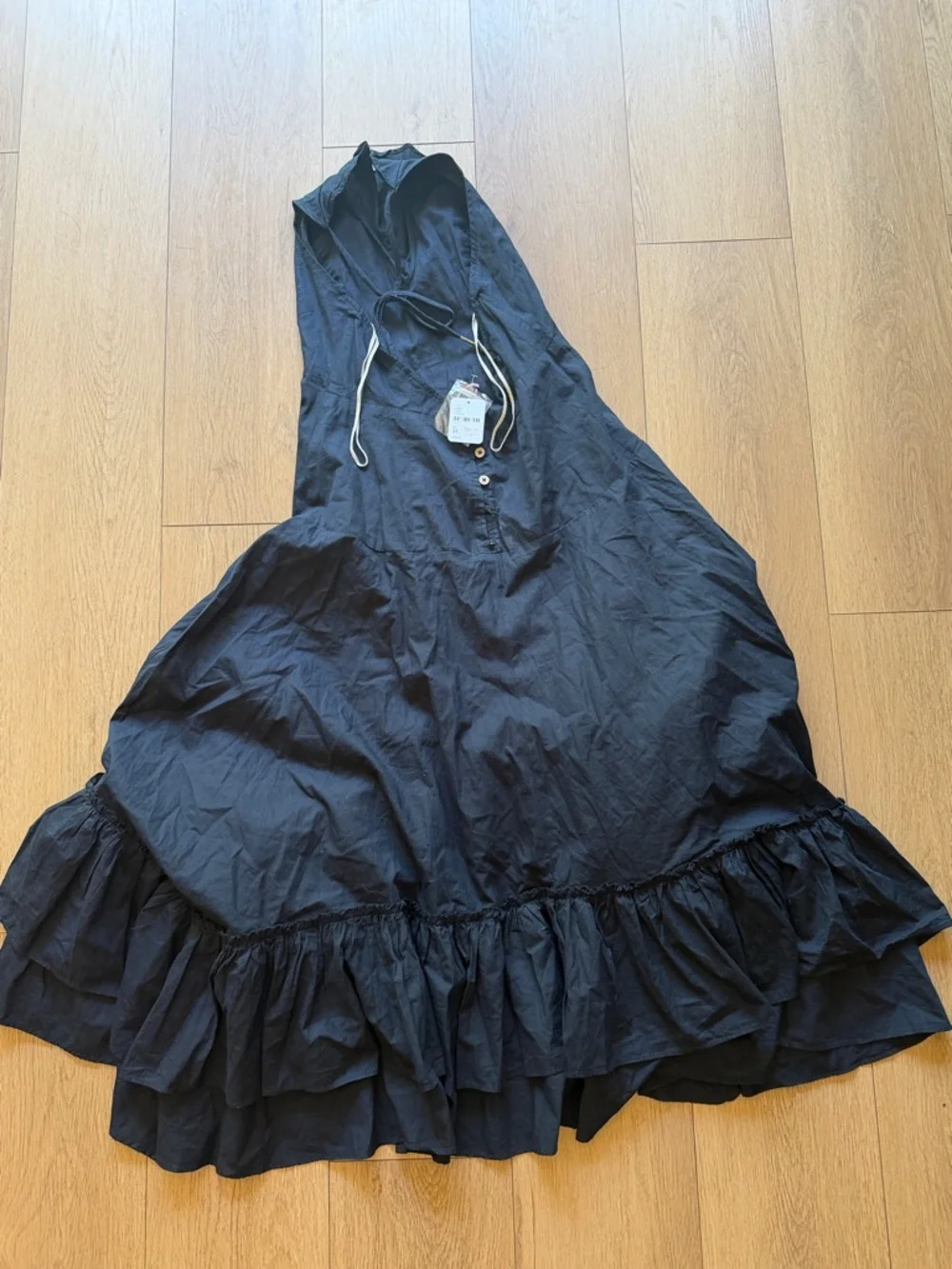 Free People endless summer Black Backless Ruffle Halter Maxi Dress - Picture 7 of 14